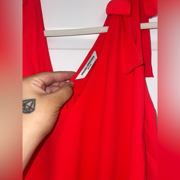Amanda Uprichard Red Josephina Tracksuit Crimson romper romantic feminine large - Picture 7 of 10